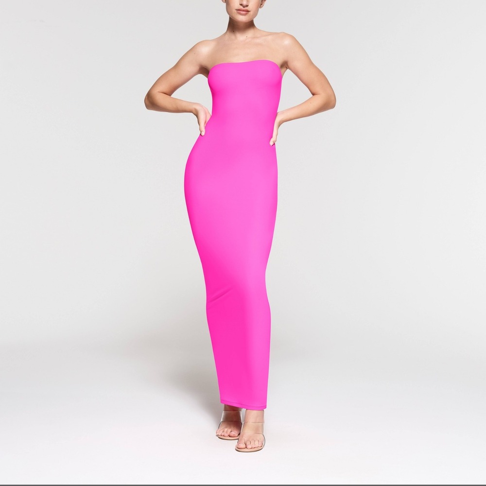 SKIMS Fits Everybody Tube Dress 2X Neon‎ Pink Bodycon Cocktail Party